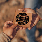 I'll Always Be Your Biggest Fan Baseball Wallet – Full Grain Cowhide Leather Bifold – Heartfelt Gift for Dad, Son, or Player