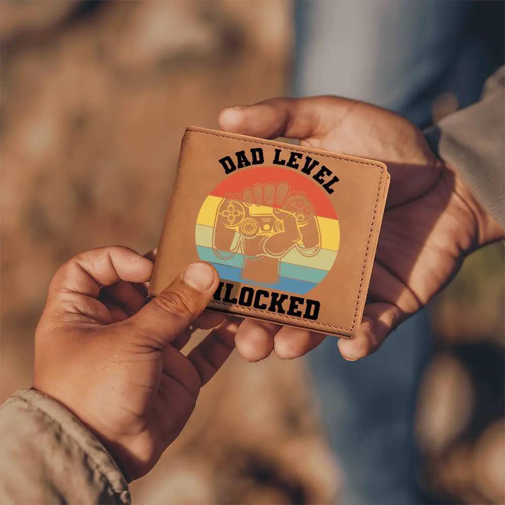 Dad Level Unlocked Leather Wallet