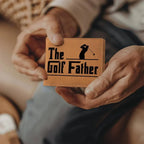The Golf Father Leather Wallet – Full Grain Cowhide Bifold – Funny Golf Gift for Dad, Grandpa, or Husband
