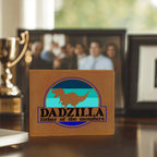 Dadzilla Leather Wallet Funny Dad Gift T Rex Dinosaur Wallet Father of Monsters Bifold Wallet Unique Fathers Day Gift for Him