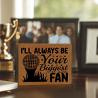 I'll Always Be Your Biggest Fan Golf Wallet – Full Grain Leather Bifold Wallet – Heartfelt Gift for Dad, Coach, or Husband