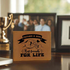 Father and Son Best Friends for Life Leather Wallet