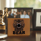Daddy Bear Printed Leather Wallet Genuine Cowhide