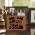 Golf Dad Leather Wallet – "Like a Regular Dad But Cooler" – Funny Full Grain Cowhide Wallet Gift for Golfer's Father