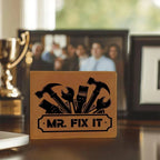 Leather Wallet - Mr. Fixit - Gift for Dad Husband Grandfather DIY Guy