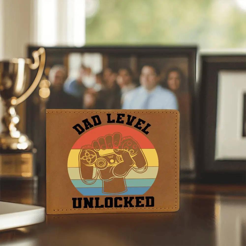 Dad Level Unlocked Leather Wallet