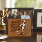 Swing Swear Drink Repeat Golf Wallet – Funny Full Grain Leather Wallet for Golfers – Unique Gift for Dad, Husband, or Friend