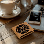 I'll Always Be Your Biggest Fan Baseball Wallet – Full Grain Cowhide Leather Bifold – Heartfelt Gift for Dad, Son, or Player