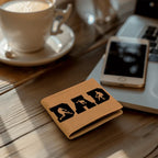 Baseball Silhouette Dad Wallet – Full Grain Cowhide Leather Bifold – Sports Gift for Father's Day or Baseball Coach