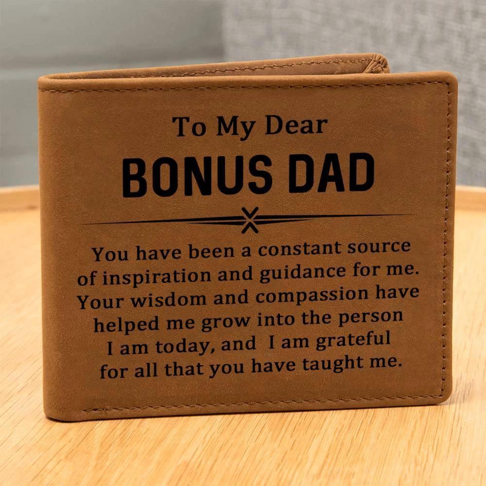 Gift for Bonus Dad Leather Wallet