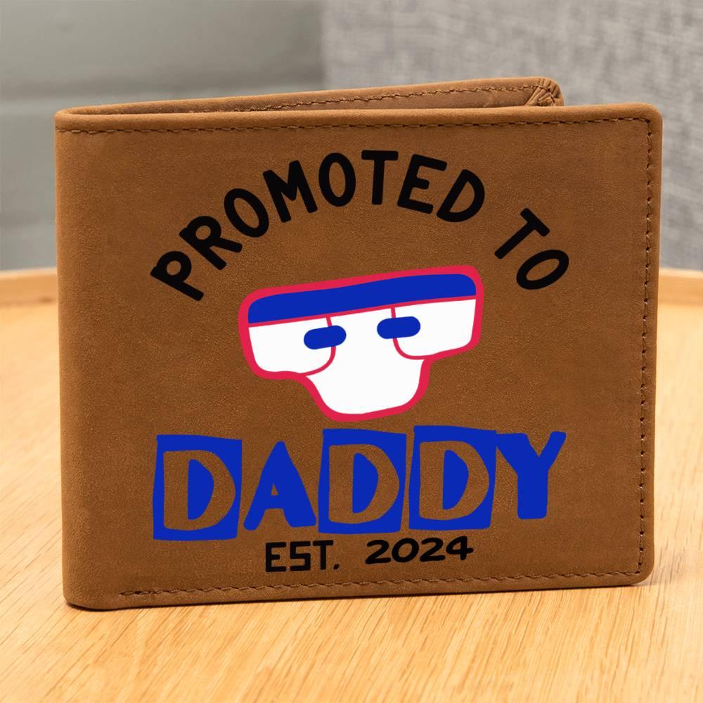 Promoted to Daddy 2024 Leather Wallet - Mallard Moon Gift Shop