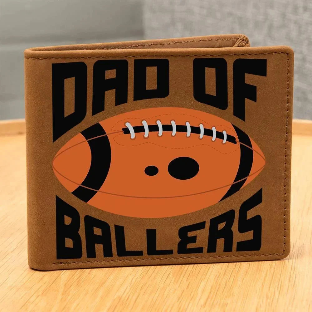 Dad of Ballers Leather Wallet