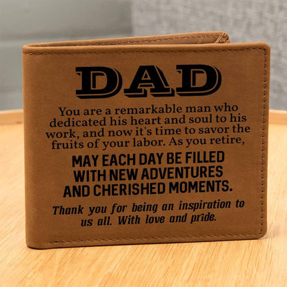 Dad Retirement Gift Leather Wallet - Mallard Moon Gift Shop