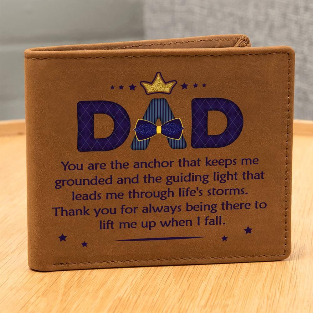 Gift for Dad You Are the Anchor Genuine Cowhide Leather Wallet - Mallard Moon Gift Shop