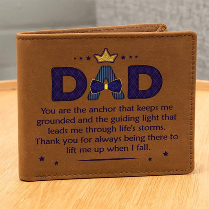 Gift for Dad You Are the Anchor Genuine Cowhide Leather Wallet - Mallard Moon Gift Shop