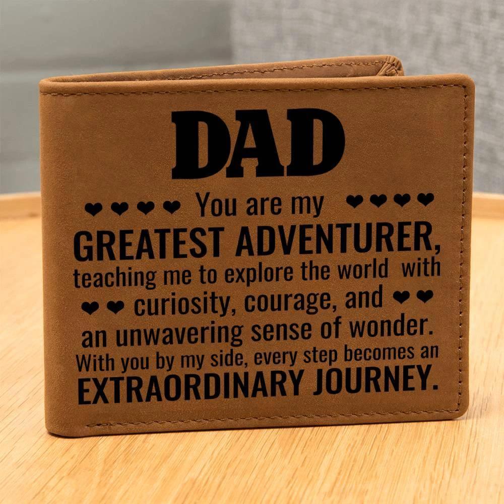 Gift for Dad You Are My Greatest Adventurer Leather Wallet