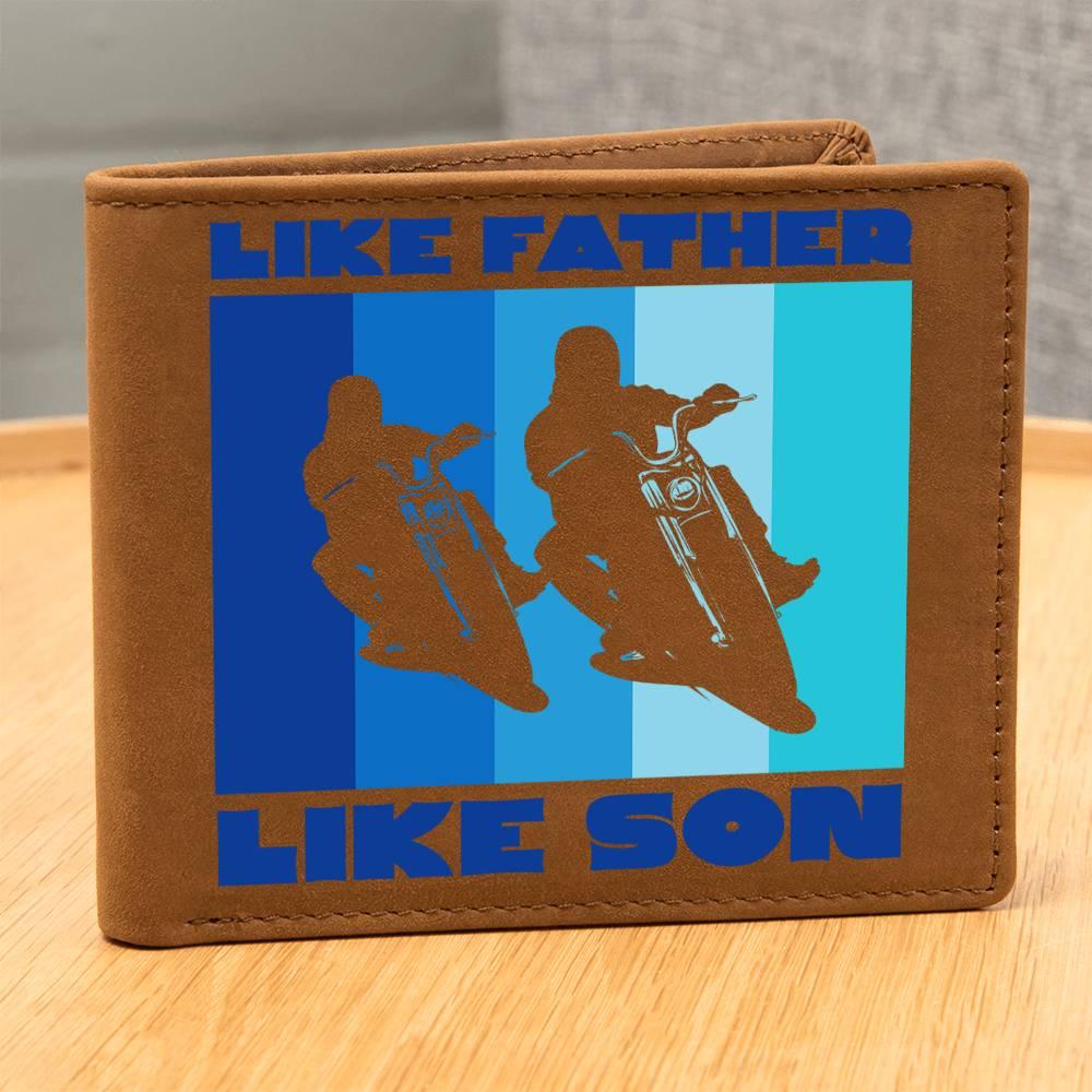 Like Father Like Son Motorcycle Leather Wallet - Mallard Moon Gift Shop