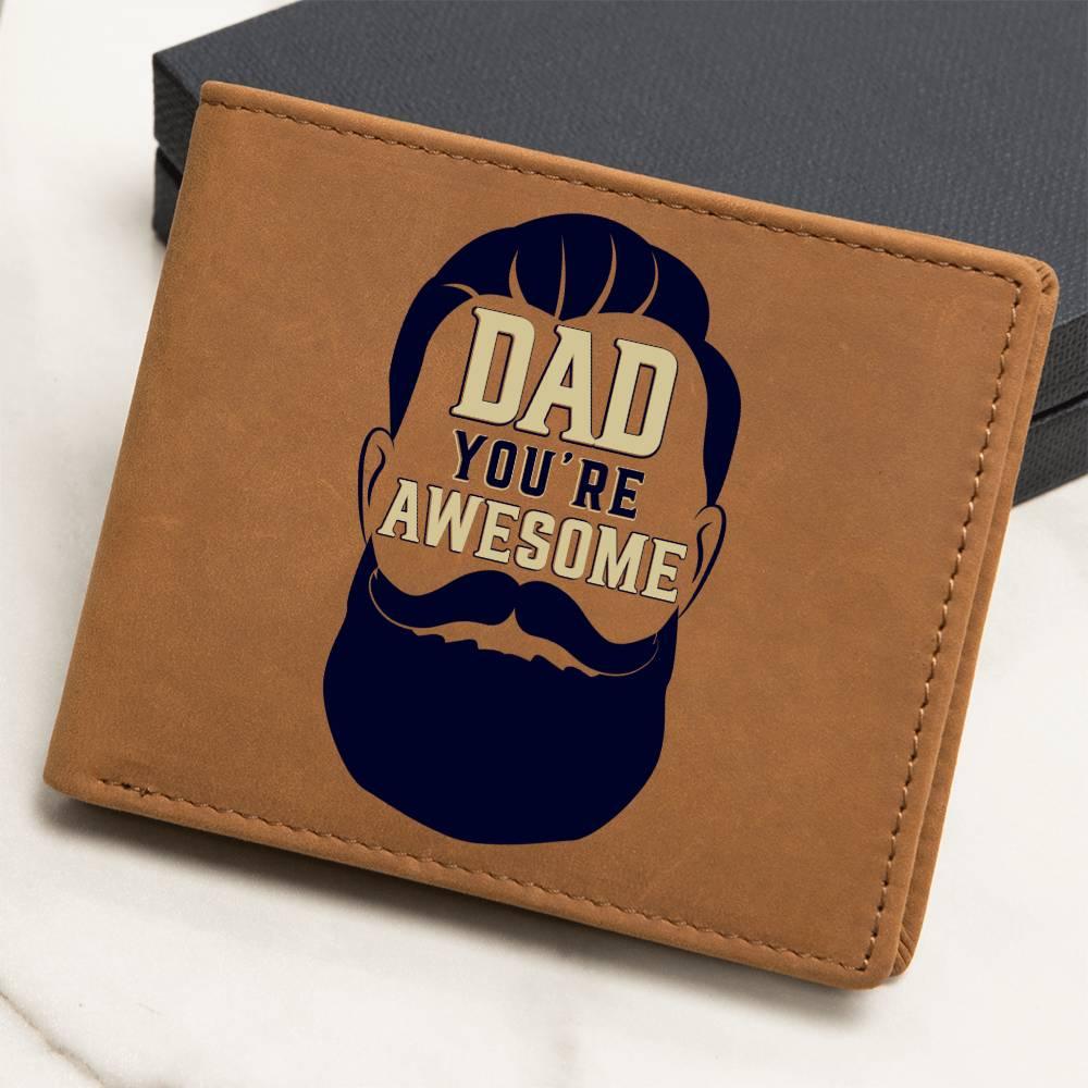Gift for Dad - You Are Awesome Genuine Cowhide Leather Wallet - Mallard Moon Gift Shop