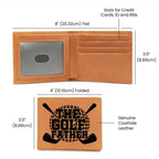 The Golf Father Wallet – Funny Golf Gift for Dad – Full Grain Leather Bifold Wallet in Gift Box