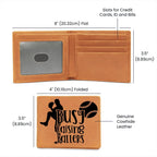 Busy Raising Ballers Leather Wallet – Full Grain Cowhide Bifold – Baseball Gift for Sports-Loving Dads