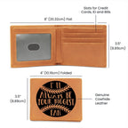 I'll Always Be Your Biggest Fan Baseball Wallet – Full Grain Cowhide Leather Bifold – Heartfelt Gift for Dad, Son, or Player