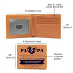 Gift for Papa - Never Outgrow Your Heart Genuine Cowhide Leather Wallet