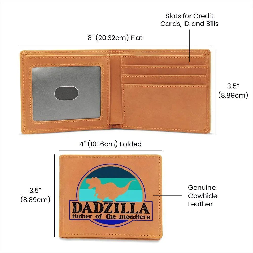 Dadzilla Leather Wallet Gift for Father