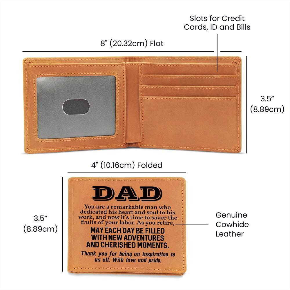 Dad Retirement Gift Leather Wallet - Mallard Moon Gift Shop