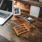 Golf Dad Leather Wallet – "Like a Regular Dad But Cooler" – Funny Full Grain Cowhide Wallet Gift for Golfer's Father
