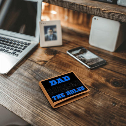 DAD - Maker of the Rules Personalized Leather Wallet - Mallard Moon Gift Shop
