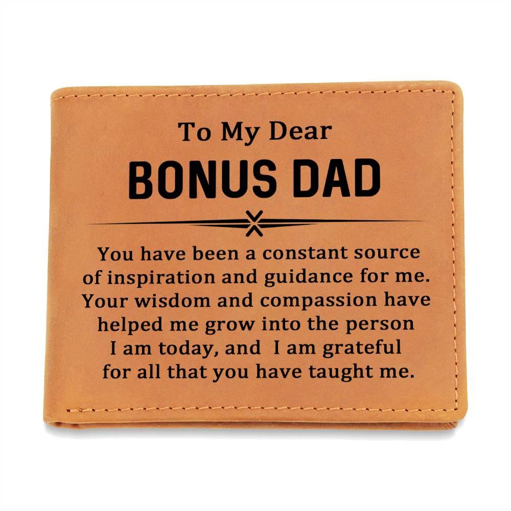 Gift for Bonus Dad Leather Wallet - Mallard Moon Gift Shop