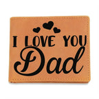 Dad Gift - I Love You Dad Genuine Cowhide Leather Wallet