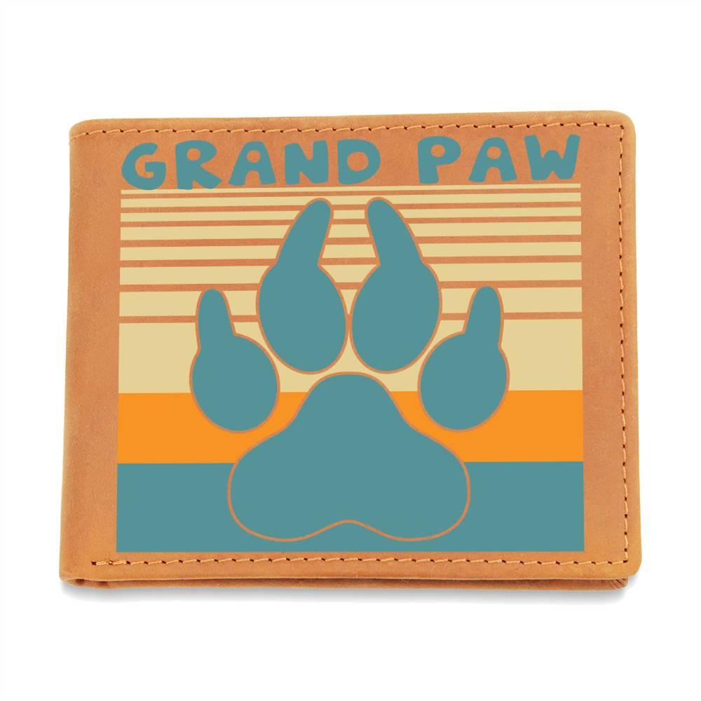 Grand Paw Leather Wallet Gift for Grandfather - Mallard Moon Gift Shop