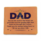 Gift for Dad You Are the Anchor Genuine Cowhide Leather Wallet