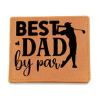 Best Dad by Par – Funny Golf Wallet for Dad – Full Grain Leather Bifold Wallet Gift with Gift Box