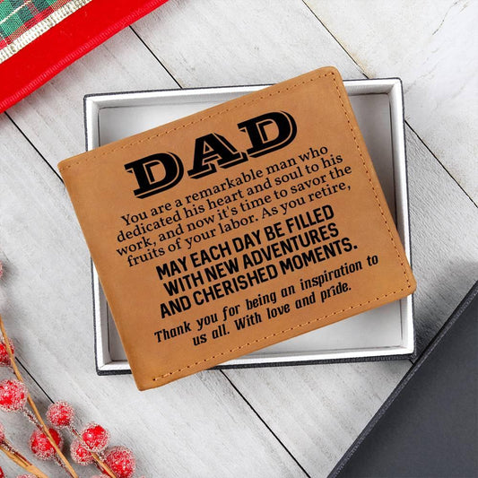 Dad Retirement Gift Leather Wallet - Mallard Moon Gift Shop