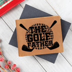 The Golf Father Wallet – Funny Golf Gift for Dad – Full Grain Leather Bifold Wallet in Gift Box