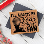 I'll Always Be Your Biggest Fan Golf Wallet – Full Grain Leather Bifold Wallet – Heartfelt Gift for Dad, Coach, or Husband