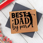 Best Dad by Par – Funny Golf Wallet for Dad – Full Grain Leather Bifold Wallet Gift with Gift Box