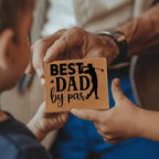 Best Dad by Par – Funny Golf Wallet for Dad – Full Grain Leather Bifold Wallet Gift with Gift Box