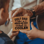 Golf Dad Leather Wallet – "Like a Regular Dad But Cooler" – Funny Full Grain Cowhide Wallet Gift for Golfer's Father