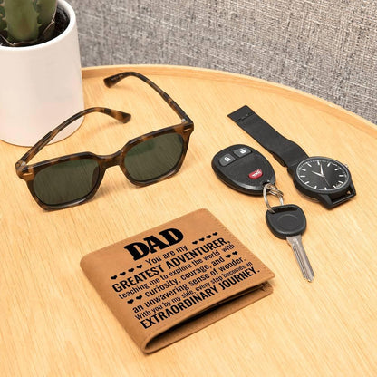 Gift for Dad You Are My Greatest Adventurer Leather Wallet - Mallard Moon Gift Shop
