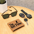 The Golf Father Leather Wallet – Full Grain Cowhide Bifold – Funny Golf Gift for Dad, Grandpa, or Husband