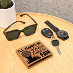 I'll Always Be Your Biggest Fan Golf Wallet – Full Grain Leather Bifold Wallet – Heartfelt Gift for Dad, Coach, or Husband