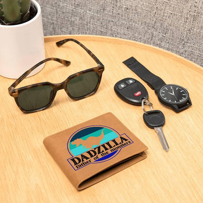 Dadzilla Leather Wallet Gift for Father - Mallard Moon Gift Shop