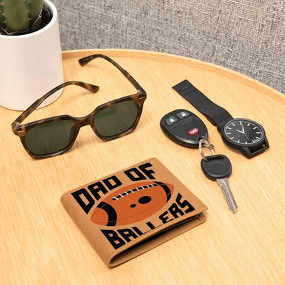 Dad of Ballers Leather Wallet - Mallard Moon Gift Shop