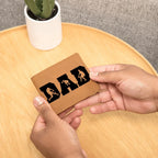Baseball Silhouette Dad Wallet – Full Grain Cowhide Leather Bifold – Sports Gift for Father's Day or Baseball Coach