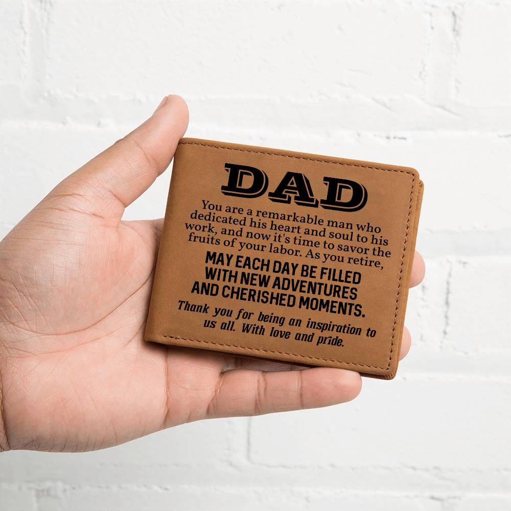Dad Retirement Gift Leather Wallet - Mallard Moon Gift Shop