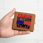 Proud Veteran Genuine Cowhide Leather Wallet