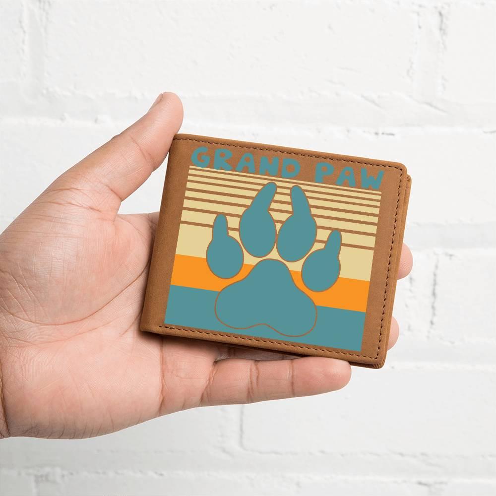 Grand Paw Leather Wallet Gift for Grandfather - Mallard Moon Gift Shop